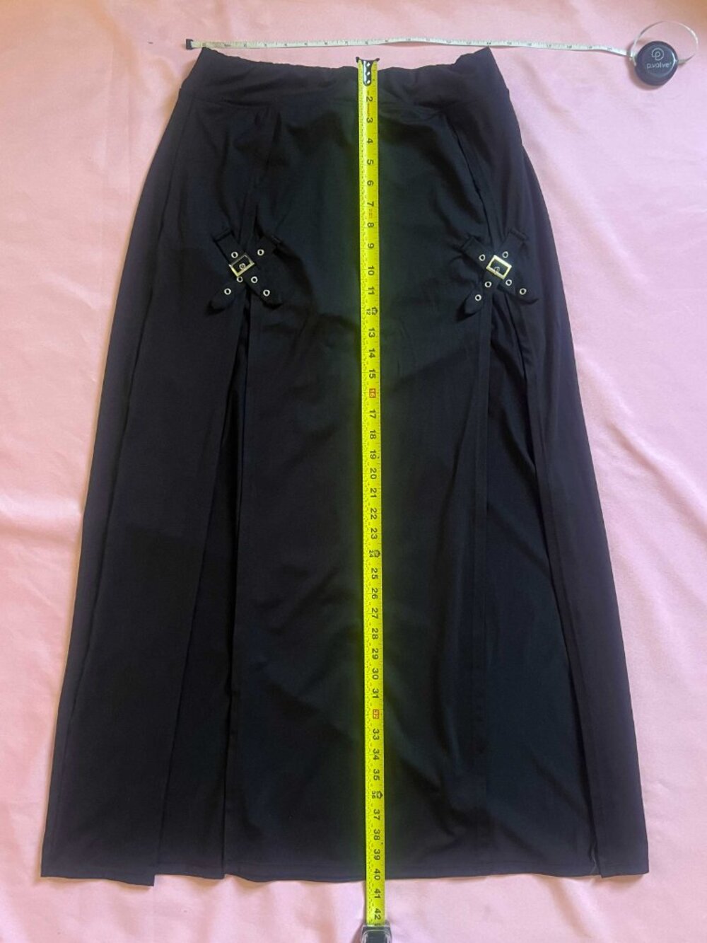Halara Black Goth Thigh Slit Skirt with Shorts - Picture 7 of 7